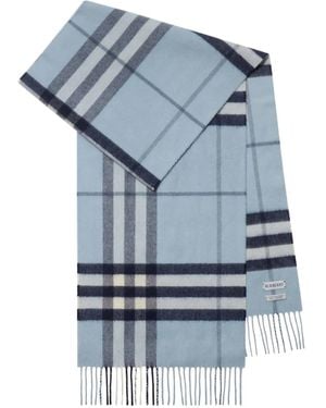 Burberry カシミア スカーフ - ブルー