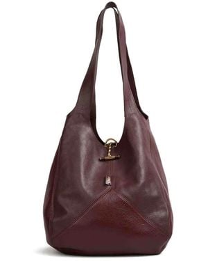 Chloé Ballon Leather Tote Bag - Purple