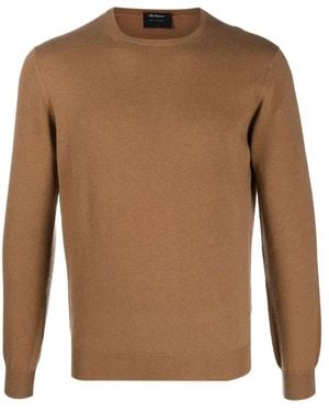 Dell'Oglio Crew Neck Cashmere Jumper - Brown