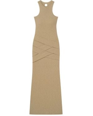 Nanushka Vestido largo Arisa a capas - Neutro