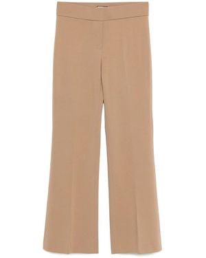 Seductive Central-Crease Straight-Leg Pants - Natural