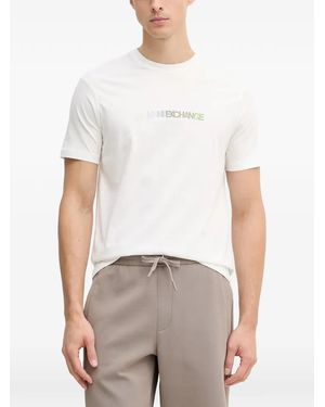 ARMANI EXCHANGE Logo-Embroidered T-Shirt - White