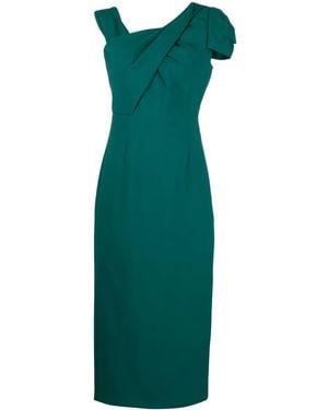 Roland Mouret Asymmetric Sleeveless Midi Dress - Green