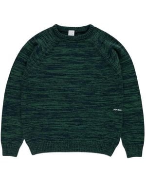 Pop Trading Co. Melange-Knit Logo-Embroidered Jumper - Green