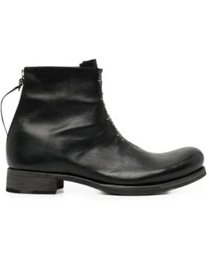 Ma+ Staple-Detail Back-Zip Boots - Black