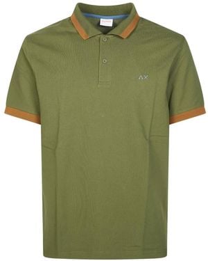 Sun 68 Contrasting-Trim Polo Shirt - Green