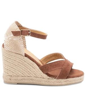 Castañer Open-Toe Wedge Pumps - Natural