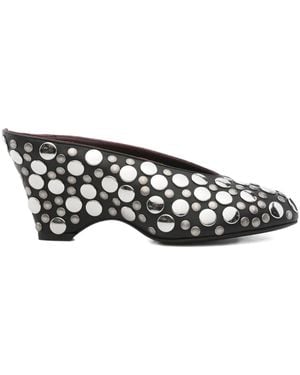 KHAITE Mules À Détails De Clous Métallisés 70 Mm - Noir