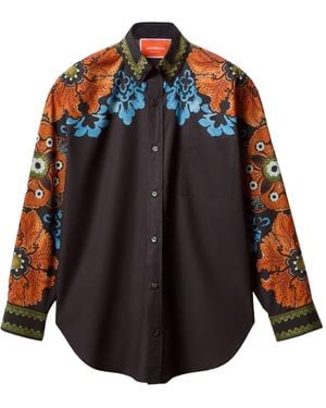 La DoubleJ Hemd Mit Blumen-Print - Braun