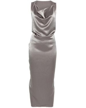 Stephan Janson Robe Mi-Longue À Col Bénitier - Gris