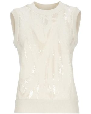 Peserico Aurea Sequin-Embellished Top - White