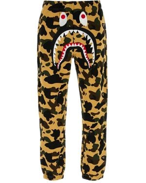 A Bathing Ape Camouflage-Pattern Track Trousers - Yellow