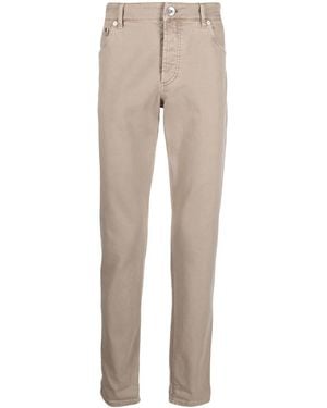 Brunello Cucinelli Halbhohe Straight-Leg-Jeans - Natur