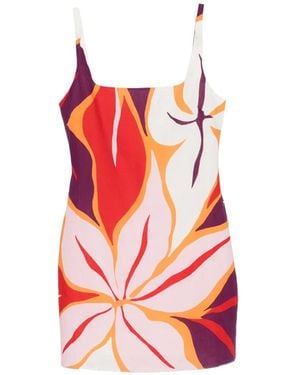 Cala De La Cruz Vestido Corto Lola Con Estampado Floral - Rojo