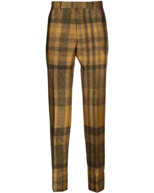 Moschino Check-Pattern Tapered Trousers - Natural