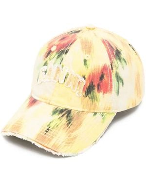 Ganni Logo-Embroidered Cap - Metallic