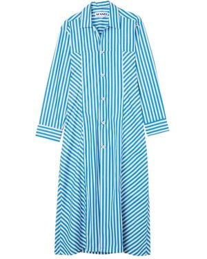 Sunnei Striped Shirt Maxi Dress - Blue