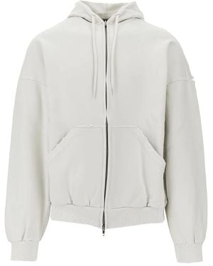 Balenciaga Zip-Up Hooded Sweatshirt - White