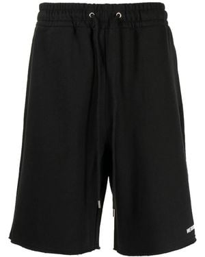 we11done Logo-Print Shorts - Black