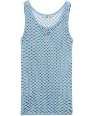 【送料&関税込】Prada Navy Blue Cotton Tank Top Navy Cotton tank top | PRADA