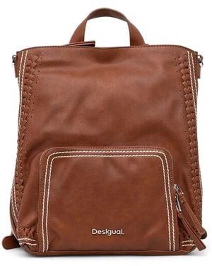 Desigual Medium Braided-Trim Backpack - Brown