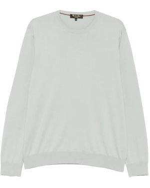 Loro Piana Crew-Neck Ribbed-Trim Jumper - White