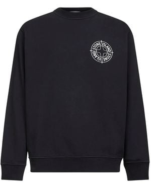 Stone Island Embossed Logo Sweatshirt - Blue