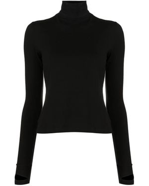 Gloria Coelho Top con cuello vuelto y abertura - Negro