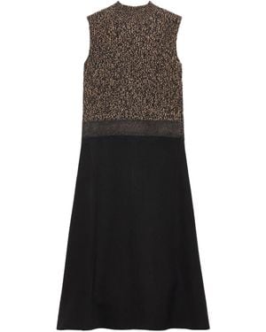 Prada Ribgebreide Midi-Jurk - Zwart