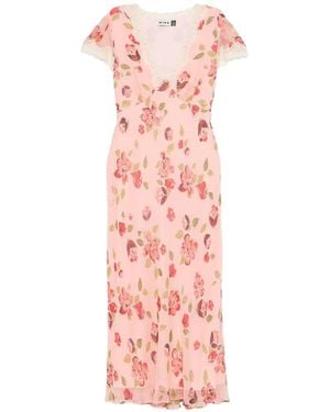 RIXO London Clarice Midi Dress - Pink