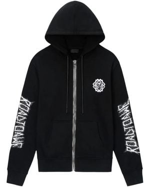 RTA Hoodie Met Grafische Print En Ritssluiting - Zwart
