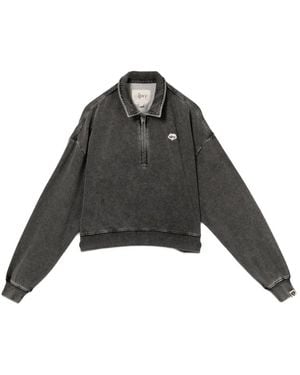 AAPE BY A BATHING AP Logo-Patched Half-Zip Sweatshirt - Black