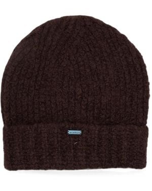 Alanui Ribbed-Knit Cashmere Beanie Hat - Brown