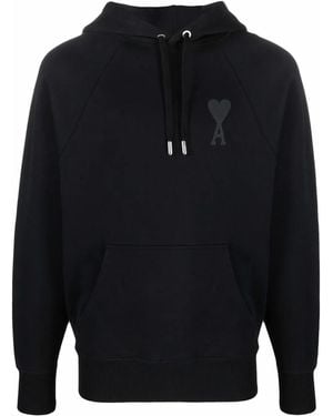 Ami Paris Sudadera Ami de Coeur con capucha - Azul