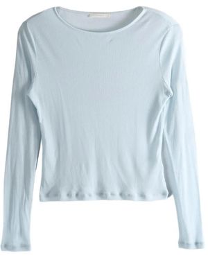 Amomento Ribbed Long-Sleeve T-Shirt - Blue