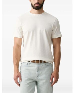 Joop! Check-Pattern Logo-Embroidered T-Shirt - White