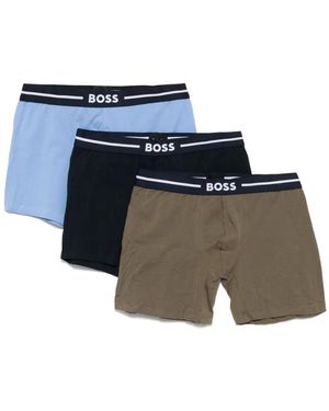 BOSS Boxer Con Logo (Set Di 3) - Blu