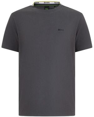 BOSS Logo-Embroidered T-Shirt - Grey