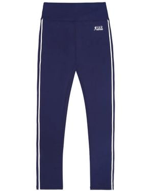Sporty & Rich Sr Runner Stripe-Detail Leggings - Blue