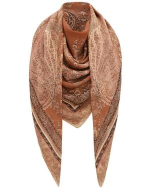 Zimmermann Paisley-Print Wool Scarf - Brown