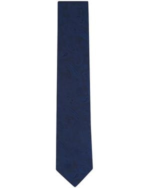 Canali Paisley-Pattern Silk Tie - Blue