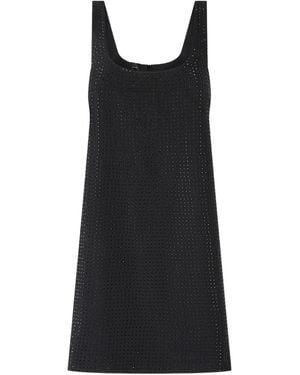Pinko Sleeveless Mini Dress With Subtle Perforation Detail - Black