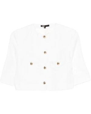 Maje Veste À Coupe Crop - White