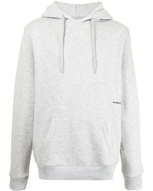 Soulland Side Logo Print Hoodie - White
