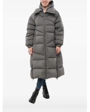 Bacon Quilted Hooded Down Coat - Grey