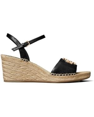 Tory Burch Eleanor Wedge Espadrilles - Black