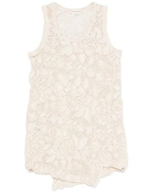 Comme des Garçons Floral-Lace Sleeveless Top - White