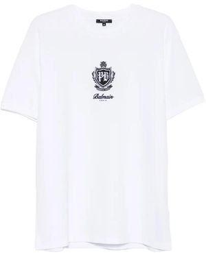 Balmain Logo-Embroidered T-Shirt - White