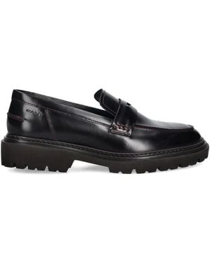 GANT Stitched Penny-Strap Loafers - Black