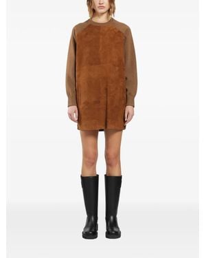 Max Mara Robe Courte En Laine Et Cachemire - Brown